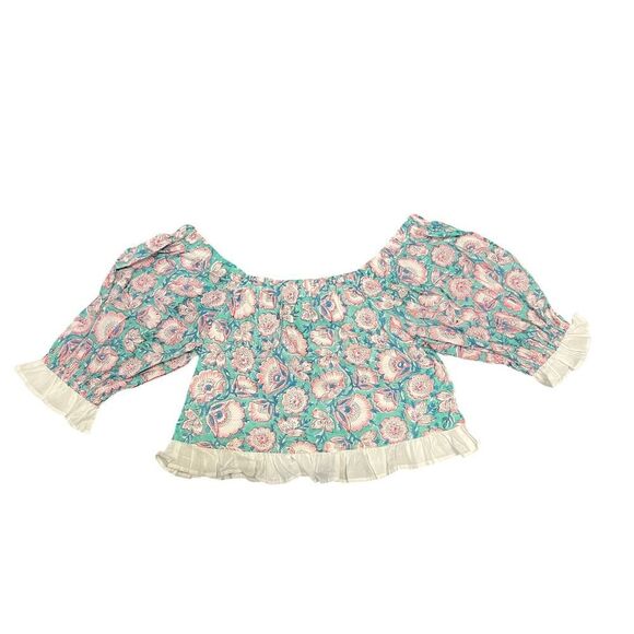 FANCY INDIAN BLOCK PRINT FLORAL OUTFIT SIZE SMALL - Picture 2 of 8